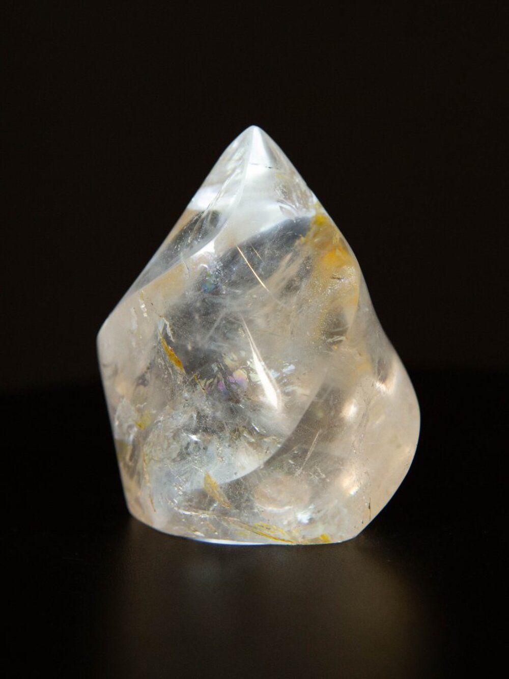 AA+ Clear Quartz Flame Crystal Rainbow & Golden Healer Inclusions 2.5” - Picture 9 of 16